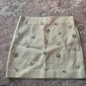 Zara embellished linen skirt